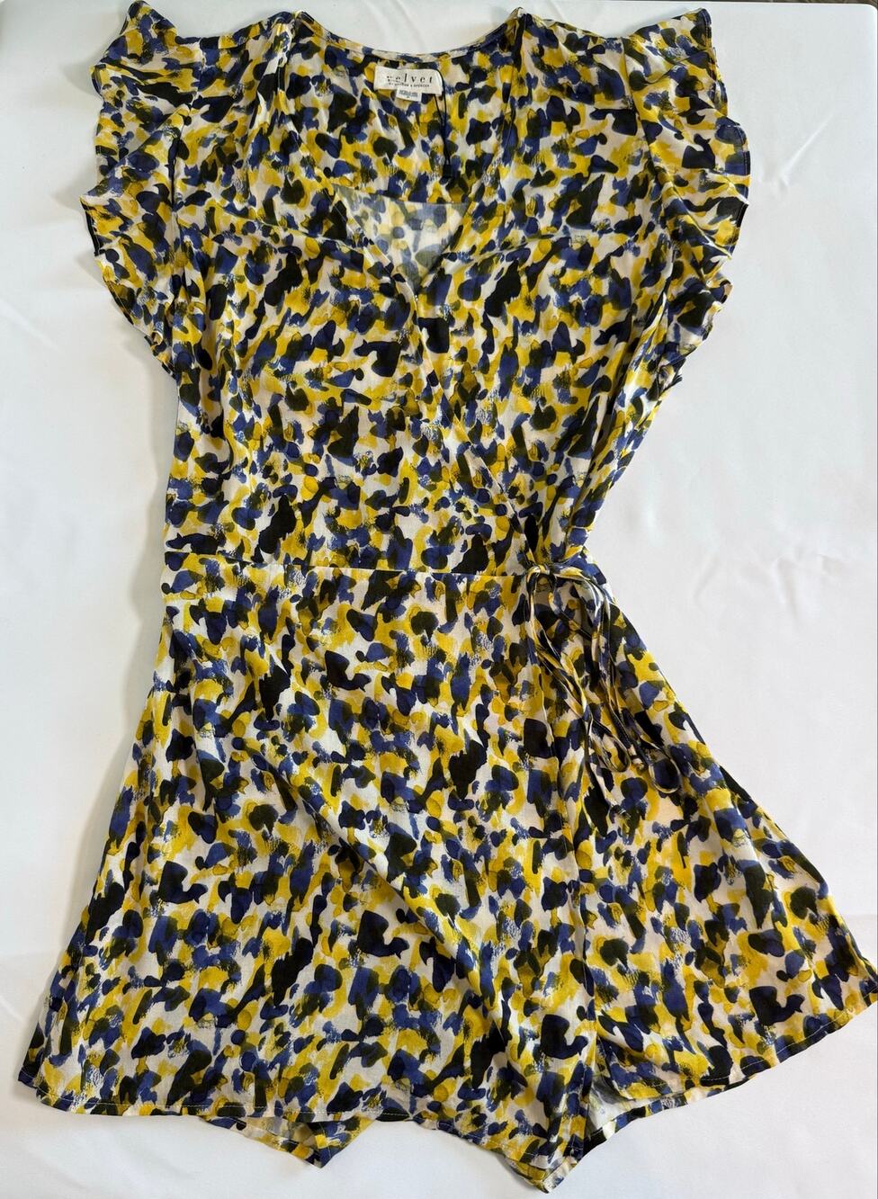 Velvet by Graham & Spencer Abstract Cheetah Print Skort Romper Dress Women's XS